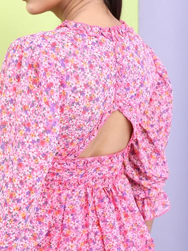Image of Tokyo Talkies Women's Three-Quarter Sleeves Sweet Heart Neck Printed Dresses | Stylish Dresses | Casual Dresses