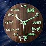 Mulaibdin Pendule Murale Lumineuse 30 cm, Horloge Murale Design Moderne, Cadeau personnalisé pour Ingénieur Professeur de Mathématiques, Physique, Horloge Murale Silencieuse (Bois)