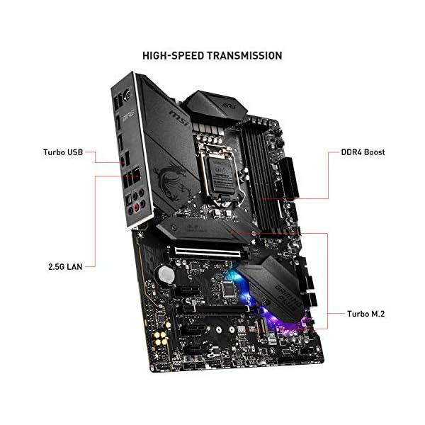 MSI MPG Z490 Gaming Plus - Placa base para juegos (ATX, 10ª generación Intel Core, LGA 1200 zócalo, DDR4, CF, doble ranura M.2, USB 3.2 Gen 2, 2.5G LAN, DP/HDMI, Mystic Light RGB) - Image 5