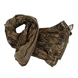 [FOCUHUNTER] 戦術タクティカルベール マフラー ミリタリーメッシュ カモフラージュ スカーフ ギリーネットカバー 網目 迷彩 シュマグ ヘッドウェア フェイスマスク サバイバルゲーム キャンプ サイクリング 釣り 登山 野鳥撮影 アウトドア用 180 × 90cm 男女兼用 (ジャングルデジタルい色)