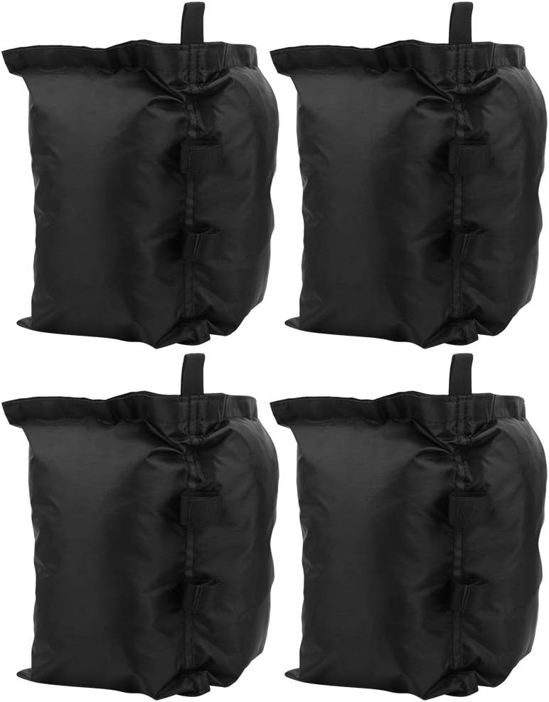 Pilipane 4PCS Oxford Cloth Durable Black Tent Fixed Sandbag Large Capacity Good Leakproof Outdoor Sunshade Umbrella Sand Bag for Camping and Beach Use Black 40x34x1cm 4PCS