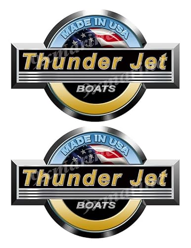 Thunder Jet Stickers for Boat Restoration. 7.5 inch Long Each