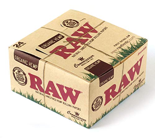 24 Pack of Raw Paper RAW King Size Slim Rolling Papers ORGANIC CONNOISSEUR 24 Booklets