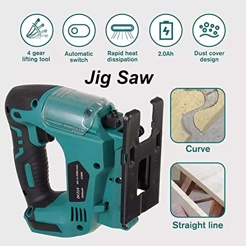 FEEE-ZC 21V 65Mm Akku-Stichsäge, elektrische Säge Tragbare Multifunktions-Stichsäge Holzbearbeitungs-Elektrowerkzeuge… – Bild 4