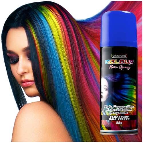 Spray Pelo Color Temporal para Cabello, Color que se lava (1 x 200 ml) (Azul)
