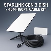 Vista 3 de Starlink Gen 3 Kit de Internet satelital estándar – Plato con enrutador Wi-Fi 6 + cable adicional de 75 pies – Internet de alta velocidad y baja