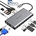 Price comparison product image USB C Hub Multiport Adapter,DUAL-Display,12 in 1 Aluminum Type C Adapter,4K HDMI,VGA, USB 3.0 Ports,TF/SD Card Reader,Type C PD, Gigabit Ethernet RJ45,Compatible MacBook Air/Pro,More Type C Devices