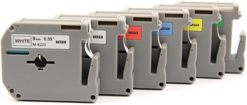 Replacement for Brother M-K221 M-K421 M-K521 M-K621 M-K721 Label Tape Cassette 9mm x 8m Compatible for Brother P-Touch 65 PT-75 PT-80 PT-85 PT-90 Printer