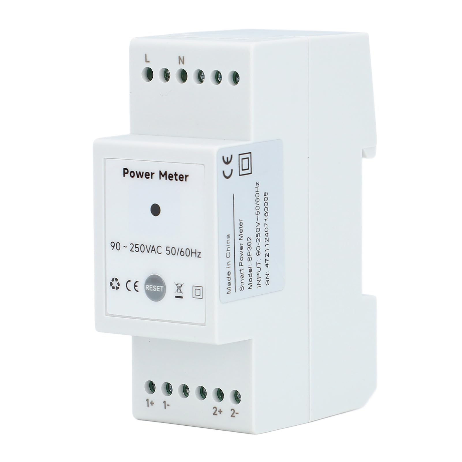 Misuratore di Energia WiFi con Controllo APP, Doppia Presa a Morsetto 750A, Controllo CE, Monitoraggio Consumo Elettrico e, CA 90-250 V