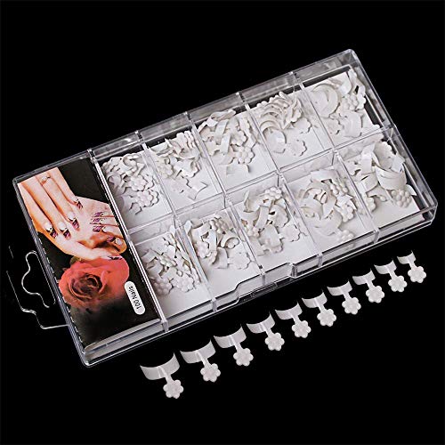 Punte per Unghie Francesi Kit per Manicure a Prova di Truciolo Acrilico Corto Accessori per Estensioni Adesivo per Unghie Finte Francesi 100 Pezzi Bianco