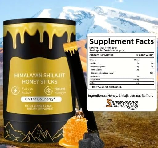 Miniatura 2 de 30 barras de miel de azafrán de Shilajit y Cachemira del Himalaya - 75%+ ácido fúlvico  Más de 85 minerales esenciales  Impulso de energía,