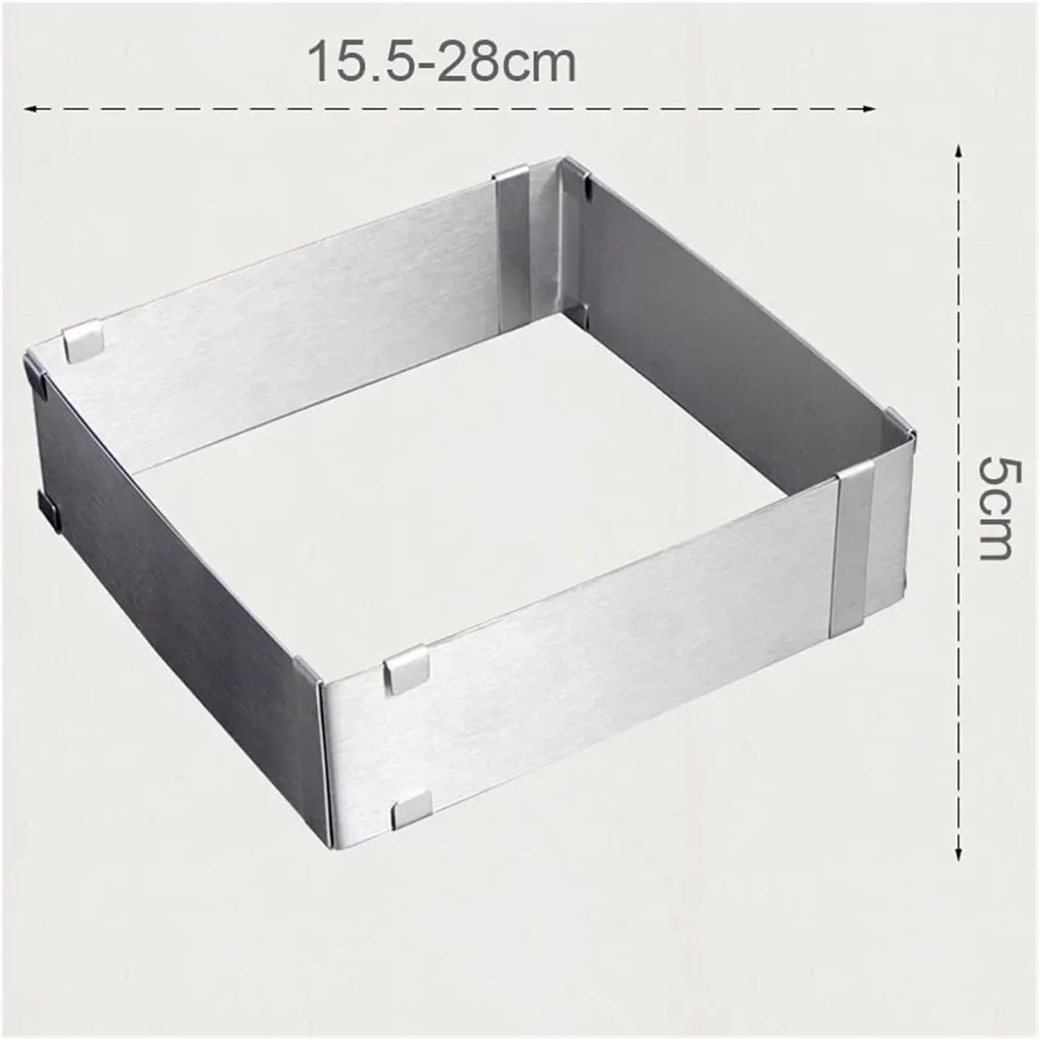 6"-12" Adjustable Round Square Cake Ring Cutter Mold Stainless Steel Mould Adjustable Mousse Ring Bakeware Tool for Baking(Round)