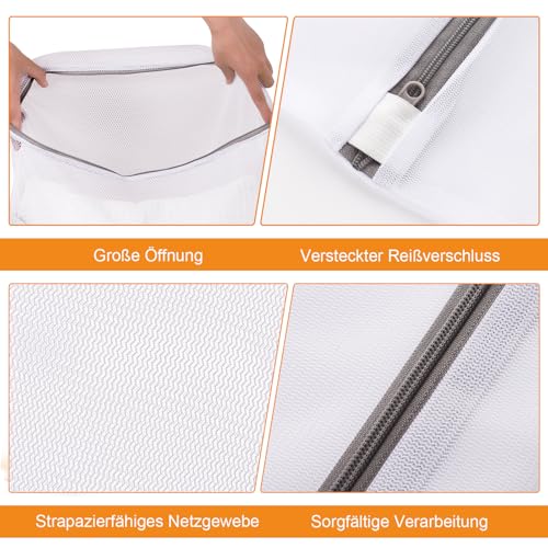 Dntorx 6 Stück Wäschenetz für Waschmaschine, Feinmaschige Wäschesack Waschmaschine in 2 Größen Wäschebeutel Laundry Bag mit Reißverschluss für Hemden Unterwäsche Babykleidung