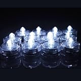 AGPTEK 24x LED Submersible Waterproof Wedding/Party/Floral Decoration Tea Vase Battery Light Candles-Cool White