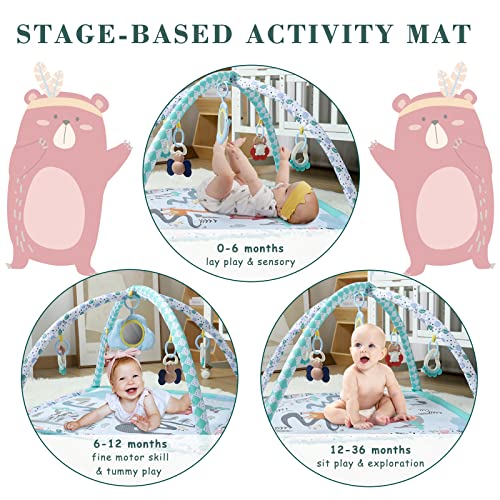 Lol-Fun Baby Play Mat Gym For Infant,Baby Floor Mat Activity Gym With Toys For Development,Foldable Gym Playmat For 0 3 6 9 12 Months Baby Girls And Boys #TOP2