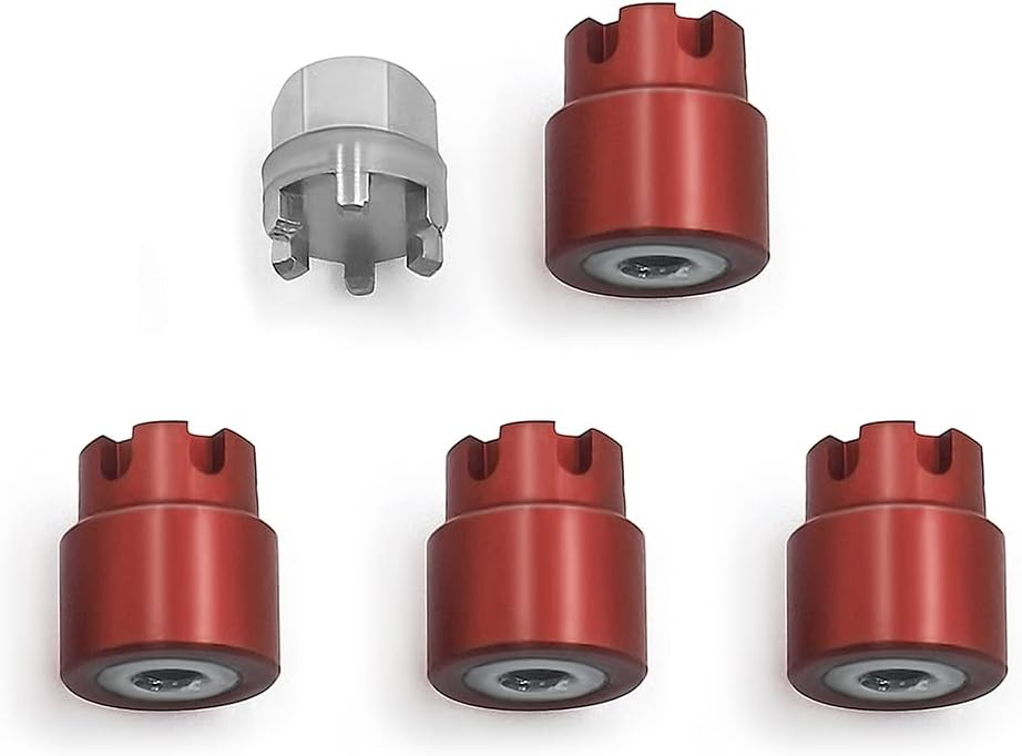 RCLIONS Aluminum RC Wheel Lock Nuts M2 Hex Wheel Hubs Upgrades for AXIAL SCX24 Deadbolt C10 Bronco Gladiator 1/24th RC Crawler Car (Red)