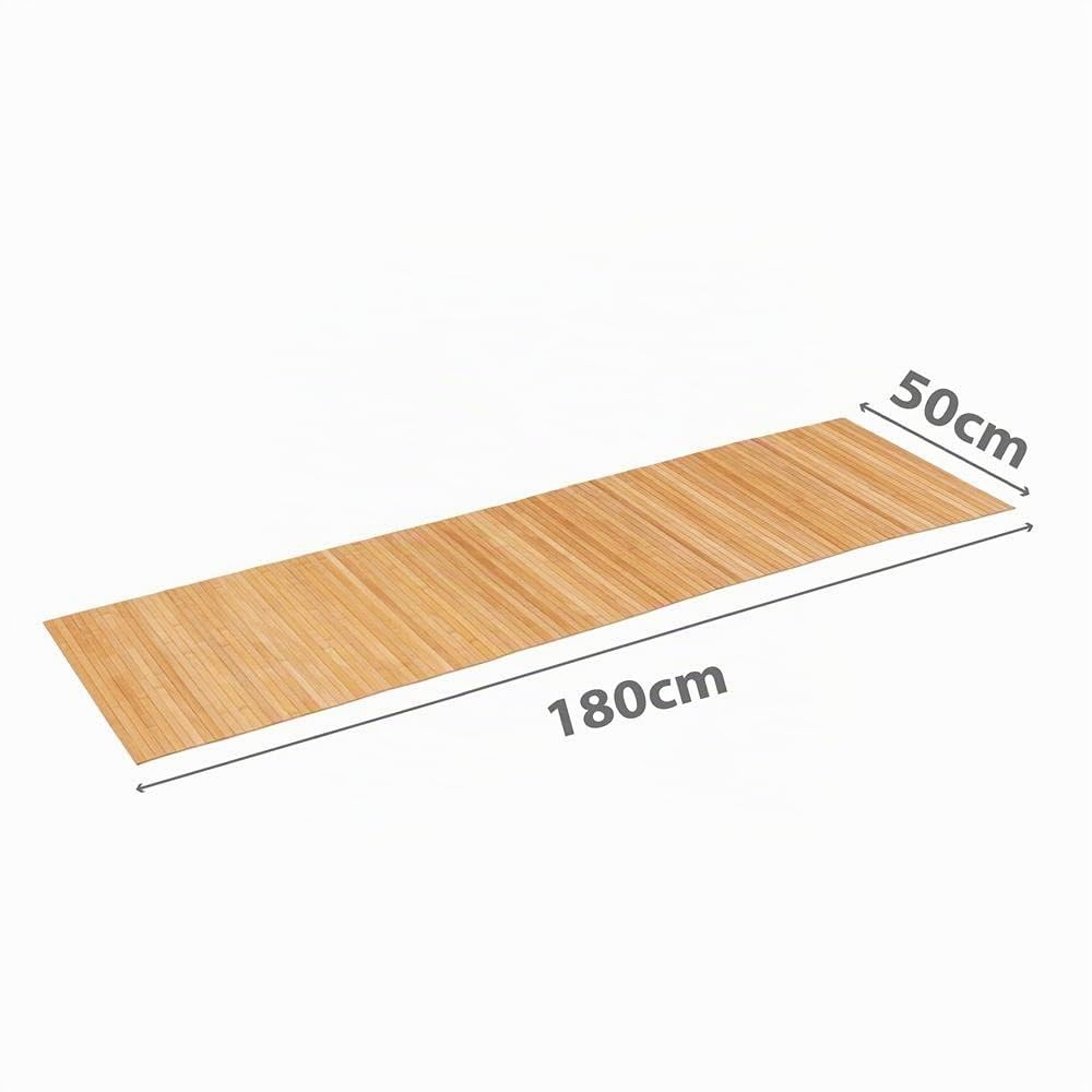 PANA®ECO Bambus Küchenläufer • Holz Küchenteppich für Flur • Teppich waschbar & rutschfest • Läufer 100% Bambus • Nachhaltig • Farbe: Natur • Größe: 50 x 180 cm