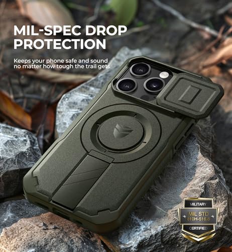 Protection iPhone 15 Pro Solide avec Cache Caméra Anti-Rayures et Support Reglable - 6
