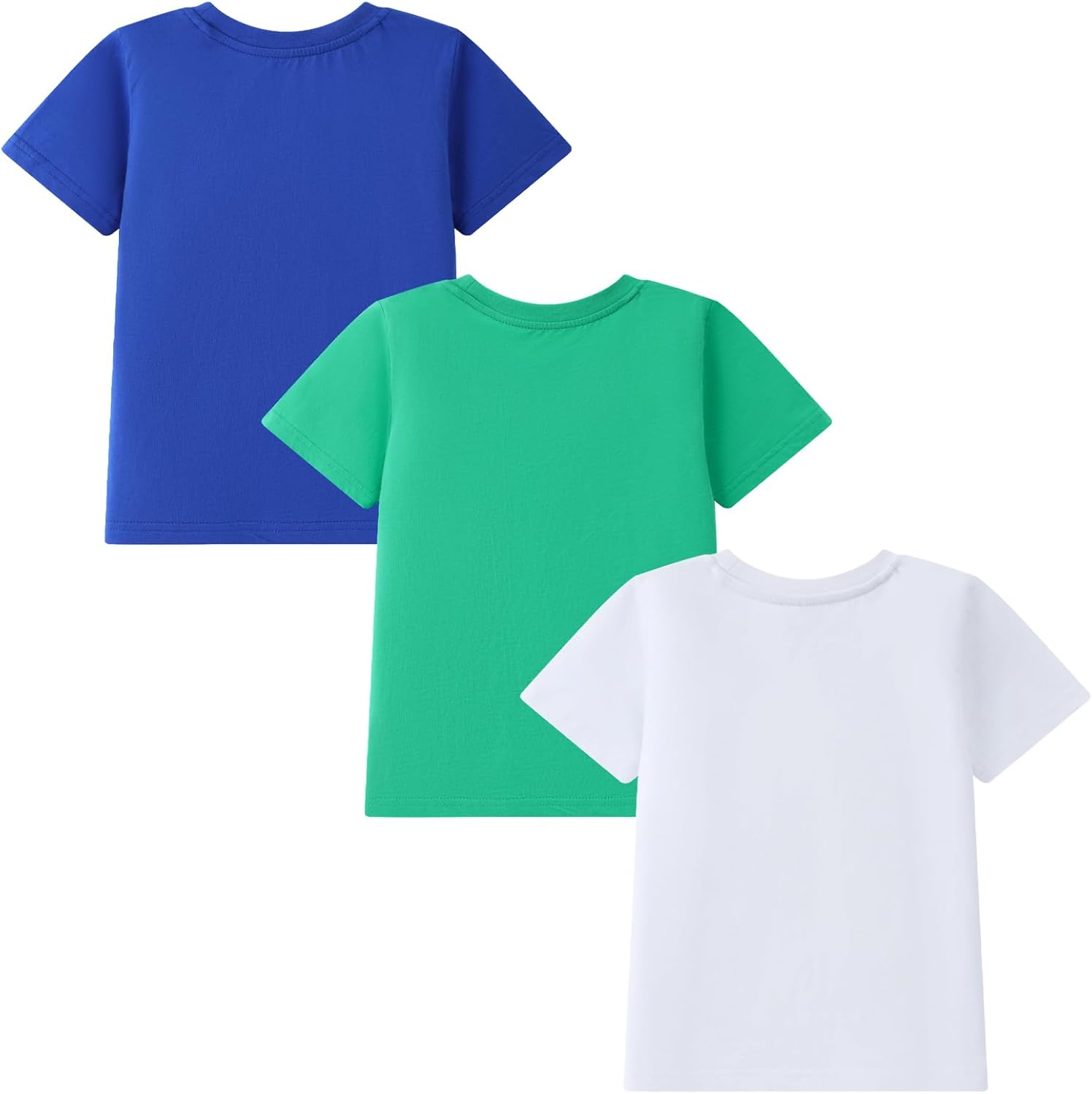 HILEELANG Toddler Boy Short Sleeve Tee Shirts Summer Cotton Casual Graphic Crewneck Tshirt Packs - Image 3