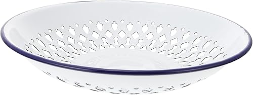 1 pieza de esmalte de drenaje de aceite de filtro de frutas de esmalte cesta de fruta colador de cocina cesta de drenaje de frutas esmalte