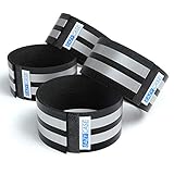EAZY CASE 4 x Reflektorband, Reflektoren Set, reflektierendes Klettarmband, Sicherheitsarmband, Reflektorenbänder - ideal zur Erhöhung der Sichtbarkeit, Schwarz