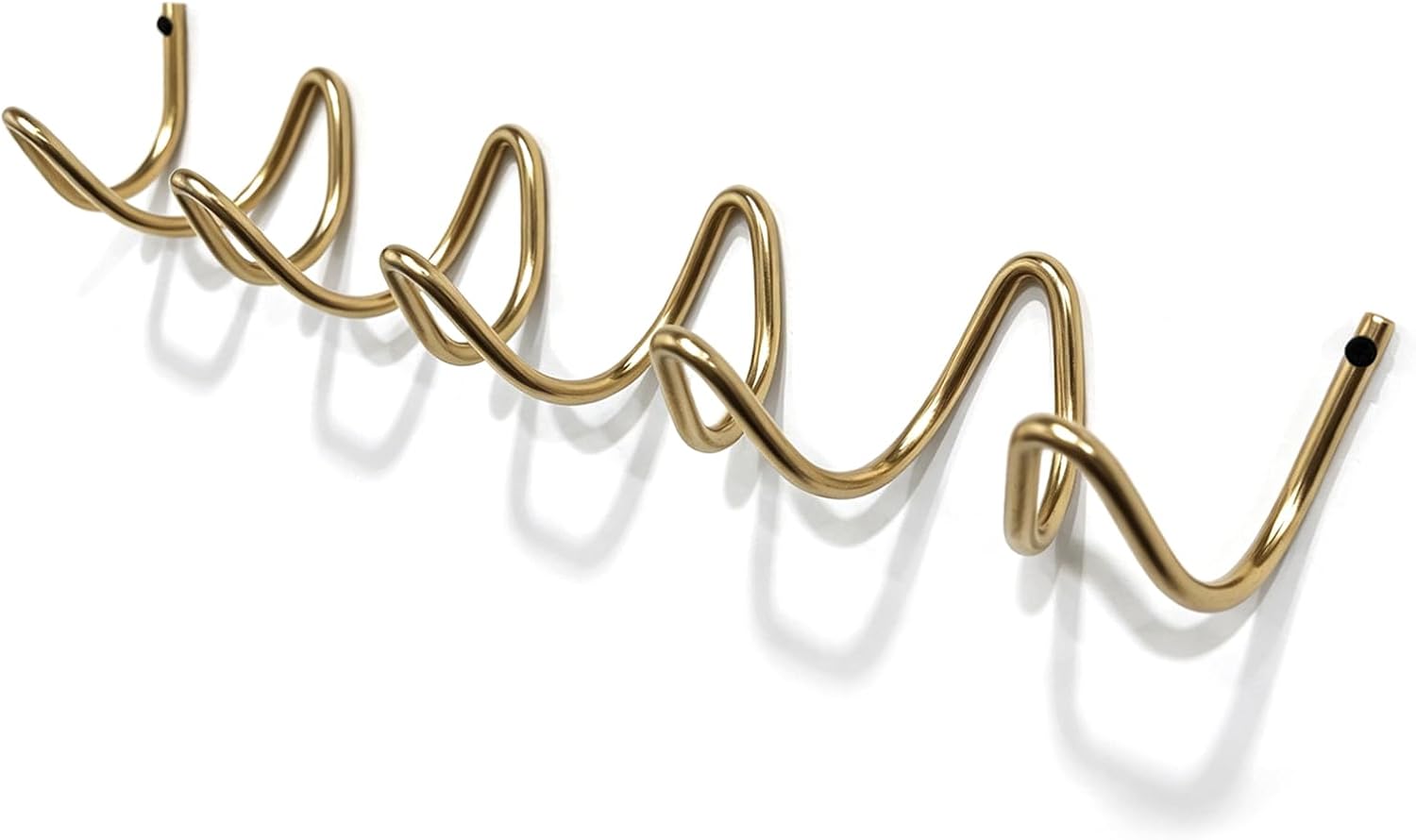 RRG Wavy Wall Mount Coat Rack,19 Inch Gold Heavy Duty Wave Hook Strip | for Clothes Hat Bag Towel Entryway Bathroom Bedroom Organizer