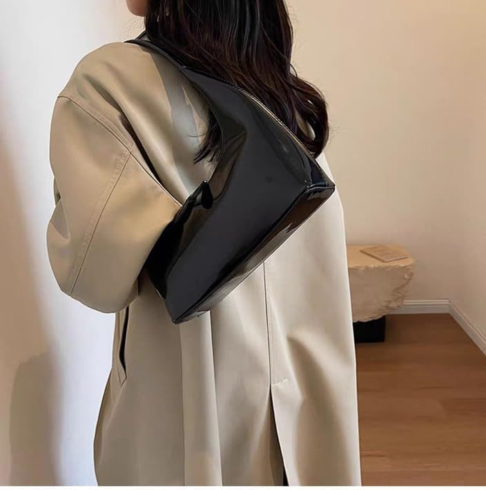 Small Shoulder Bag for Women Chic Leather Purse Red Underarm Bag