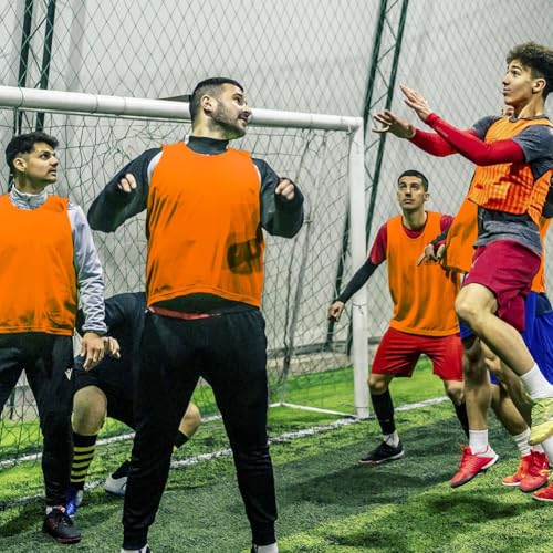 AUYAO Petos Futbol, Niños Adultos, Chaleco Malla Transpirable - Imagen 8