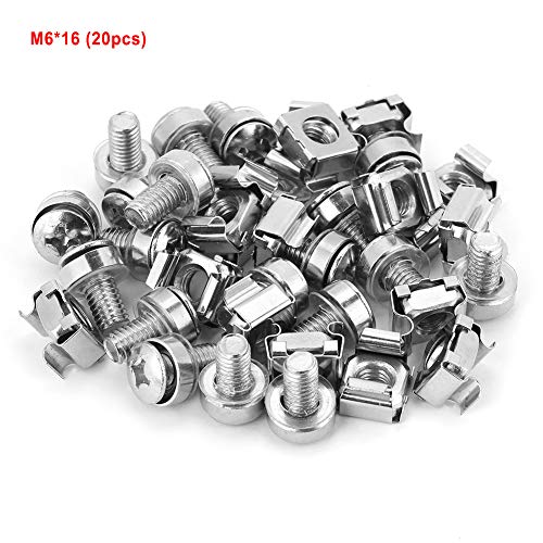 20Pcs Rack Screws and Cage Nuts Kit for Network Cabinet Server Rack Mounting Hardware Assortment with M6*16 Captive Nut Fasteners - Image 4