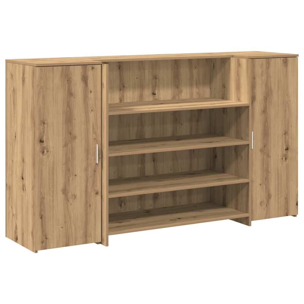 Banco reception Artisan Rovere 180 x 50 x 103,5 cm, materiale in legno, per ufficio, reception scrivania, con spazio di archiviazione per casa, ufficio, moderna soluzione di lavoro