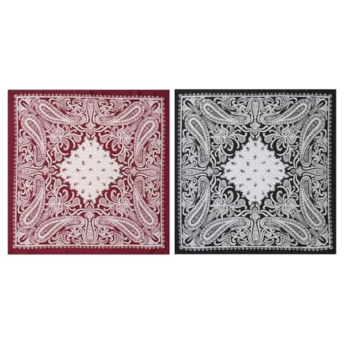 Simple Fashion Cashew Flower Scarf - 2PCS Niche Simulated Silk Scarves Bandanas for Women's Hair2