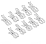 FuncHardwa 10 teiliges Set Schwarz Ballonbogen Clips, Große Ballongirlanden Clips Wäscheklammer, Hintergrund Federklemmen für Geburtstagsdekorationen, Einrichtung eines Fotostudios (Durchsichtig)