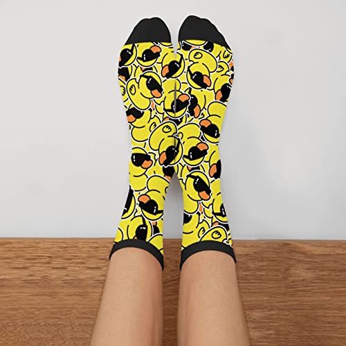 Yilad Funny Duck Novelty Crew Socks Dress Socks Casual Mid Calf Socks For Women Men #TOP4