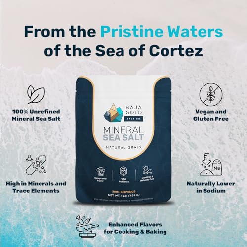 Baja Gold Mineral Sea Salt – Unraffiniertes Mineralisches Meersalz 454 g – Reich an Spurenelementen und Mineralstoffen Perfekt für Gourmetküche Gesunde Ernährung und Vielseitige Anwendungen