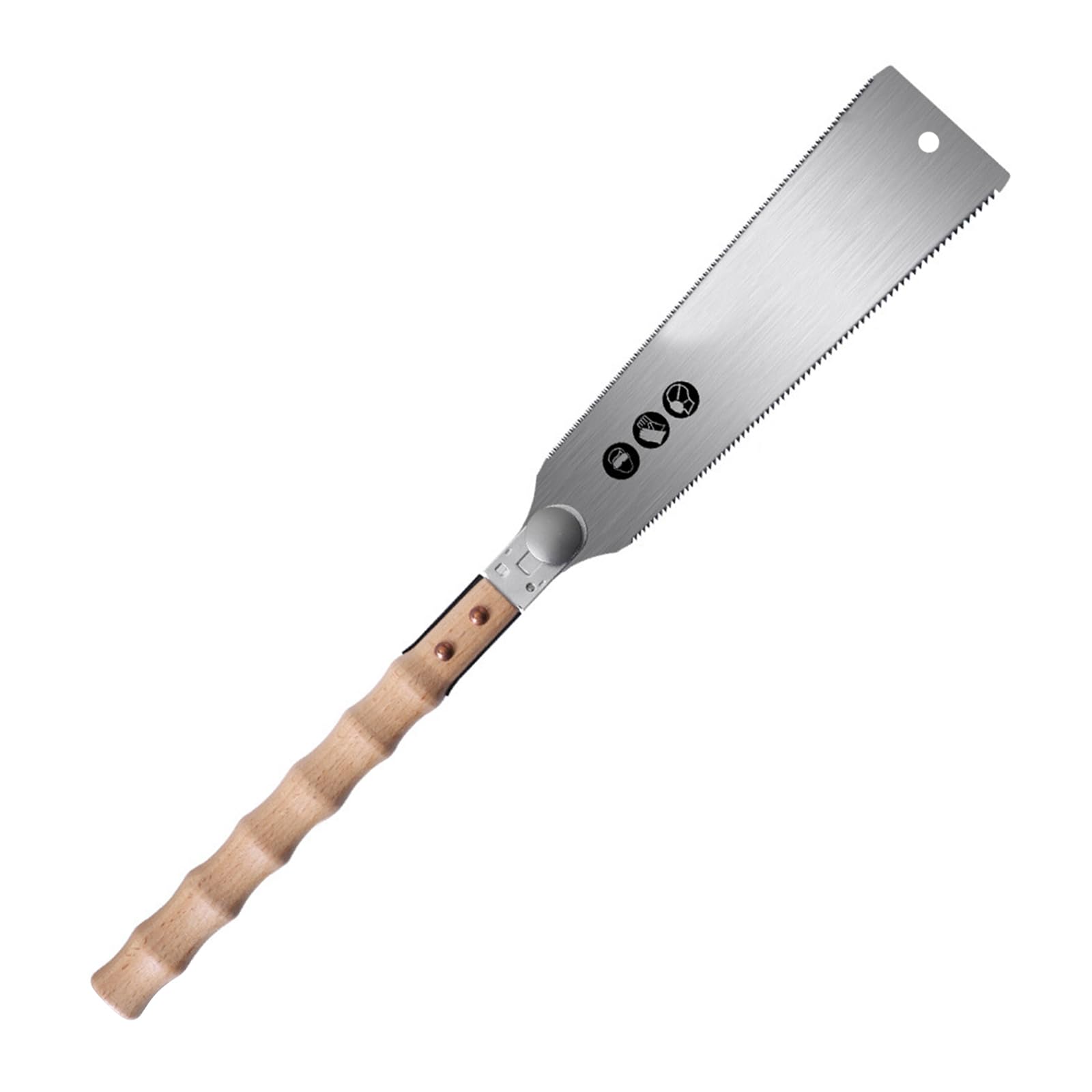 Sierra de mano pequeña japonesa para carpintería, corte al ras con mango de madera, bordes rectos, herramienta de aserrado para carpintería