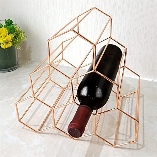 Soporte geométrico para botellas de vino, metal, 6 espacios miniatura 2