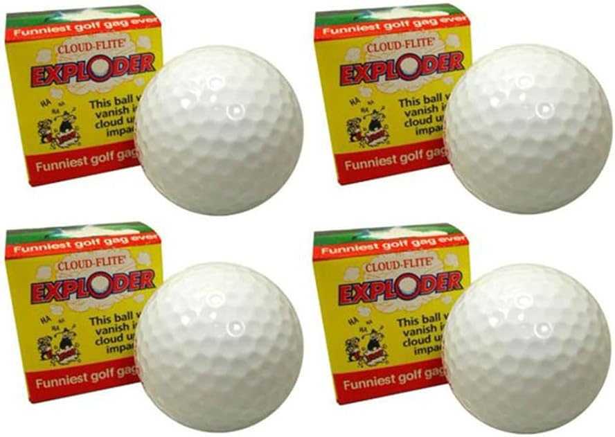 The World Best Exploding Golf Balls (Sleeve of 4) Prank Golf Balls