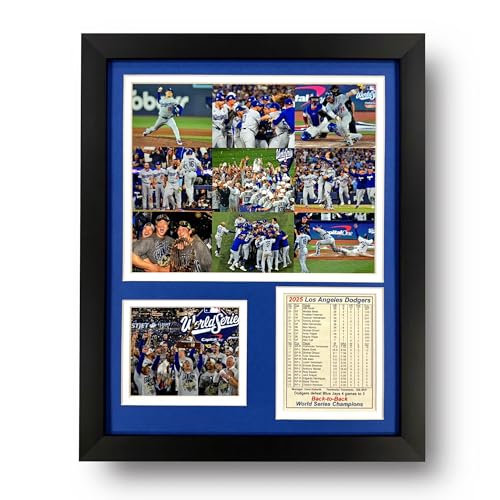 Los Angeles Dodgers | 2025 World Series Champions | Collectible Baseball Memorabilia | MLB Framed Picture & Photo Collage Gift Man Cave Wall Art Home Room Decor | 2 Sizes & 4 Styles (Mosaic 12x15)