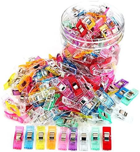 Otylzto Sewing Clips, 100 Pcs with Plastic Box, Premium Quilting Clips for Supplies Crafting Tools, Assorted Colors Plastic Clips for Crafts, Plastic Clip for Craft,Sew Clip,Sew Clips,Sewing Notions