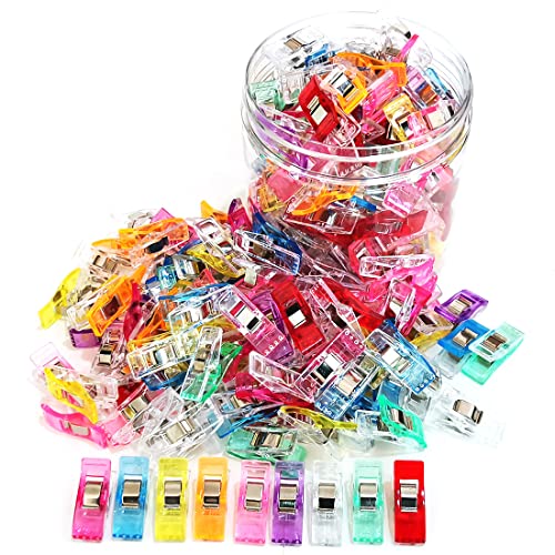 Otylzto Sewing Clips 100 Pcs Assorted Colors, Quilting Clips for Crafts