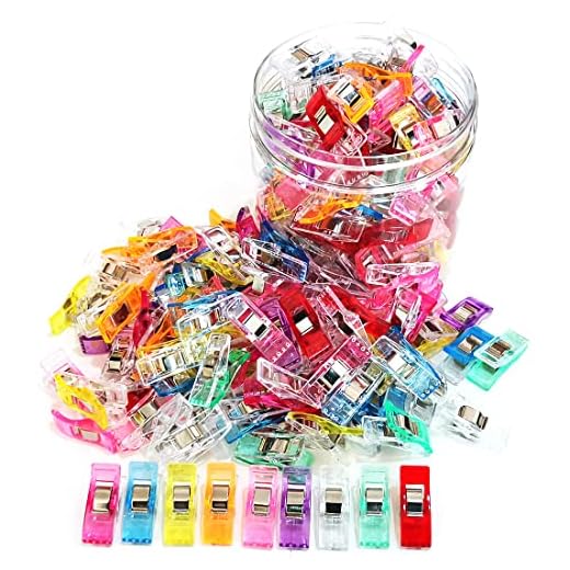 Otylzto Sewing Clips, 100 Pcs with Plastic Box, Premium Quilting Clips for Supplies Crafting Tools, Assorted Colors Plastic Clips for Crafts, Plastic Clip for Craft,Sew Clip,Sew Clips,Sewing Notions
