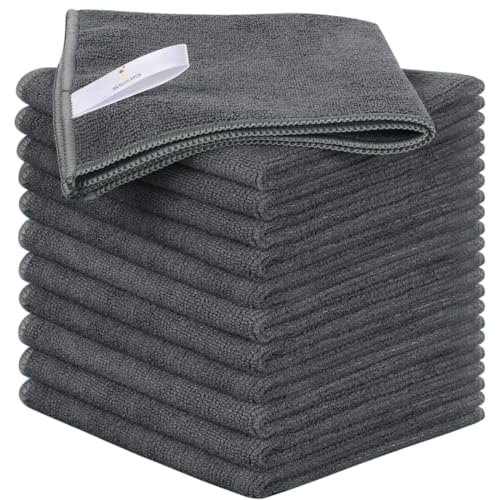 Showstopper Microfiber Cleaning Cloths for Kitchen & Home – Grey, Pack of 10, 30x30cm, 250 GSM, Ultra Soft, Streak-Free, Lint-Free, Washable Kitchen Towel, Dusting Cloth and Car Cleaning Cloths : Amazon.in: Home Improvement