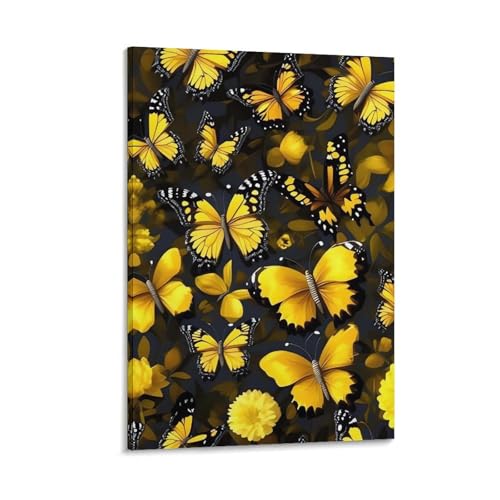 Impression sur toile fleurs jaunes décoration murale moderne séjour et chambre adulte