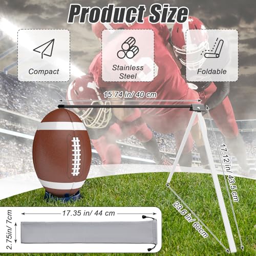 Anglekai Football Kicking Tee Holder, Metal Football Kicking Stand for Field Goal Kickers Tee Stand Holder, Foldable Football Tee Holder for Field Goal Place Kicks Holder for Kickoff