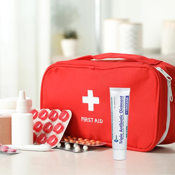 Miniatura 8 de Globe Ungüento antibiótico de primeros auxilios de lidocaína de 1 oz, alivio del dolor de máxima fuerza y protección contra infecciones, adormece la