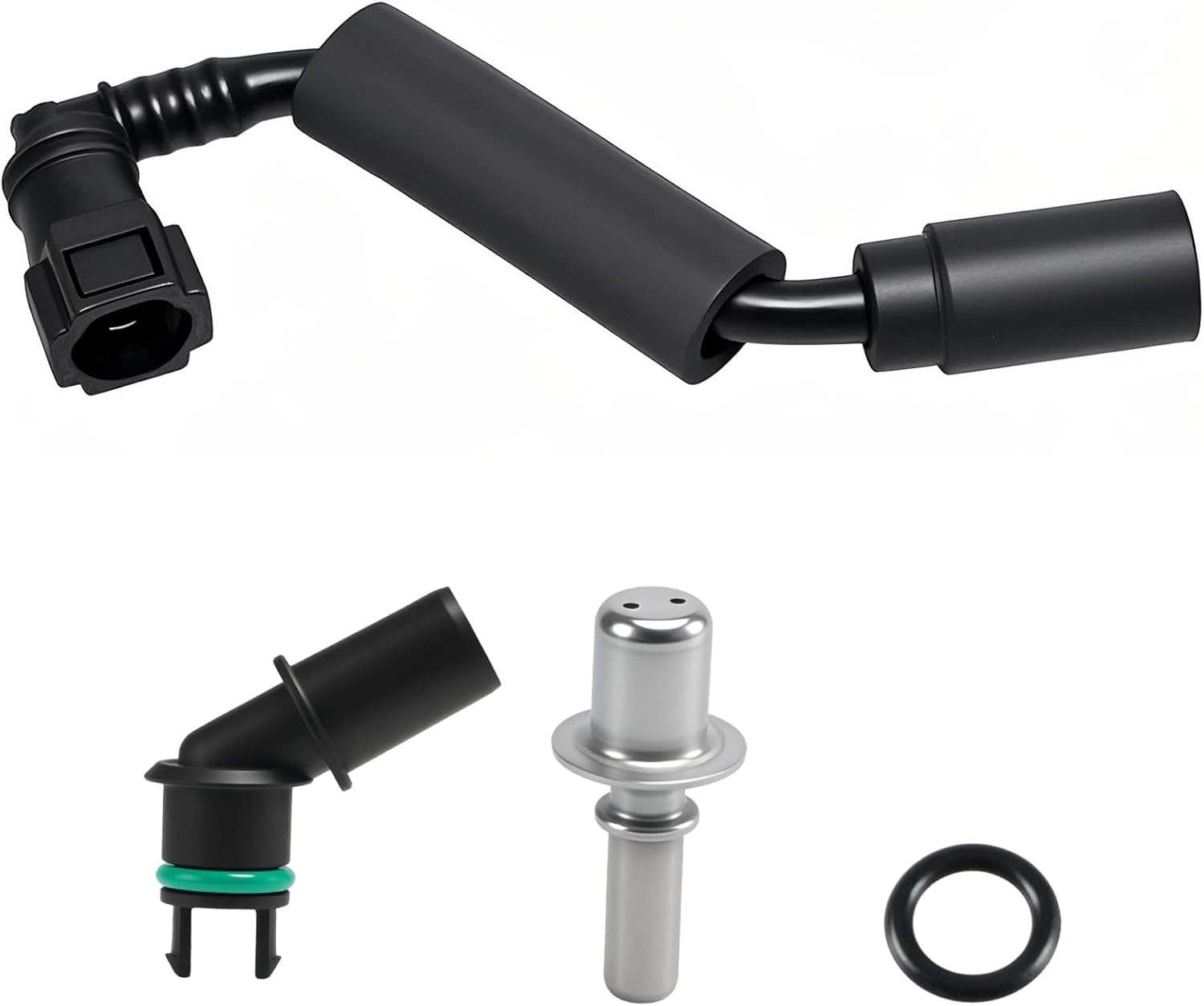 FUSCH Positive Crankcase Ventilation Valve Tube Hose and PCV Valve Fitting Adapter Connector Kit Compatible with Chevy Traverse Buick Enclave GMC Acadia 2012-2017 Replace# 12648138 12681693 12583384