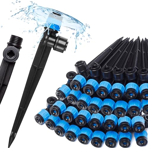Carpathen 30pcs Drip Irrigation Emitters - 1/4' Drip Irrigation System Push-to-Connect - Adjustable...