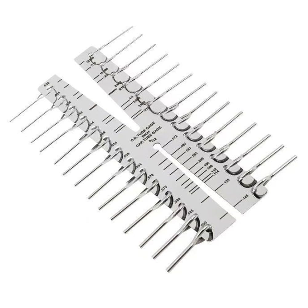 CT1101 - Calibro per tubo capillare in acciaio inox, misura diametri interni ed esterni, metrico e (0,007 mm-12 mm)