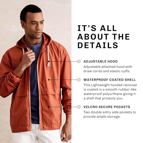 Weatherproof Vintage Mens Lightweight Waterproof Coated Hooded Rain Jacket- Light Windbreaker Raincoat for Men- Rain Slicker3