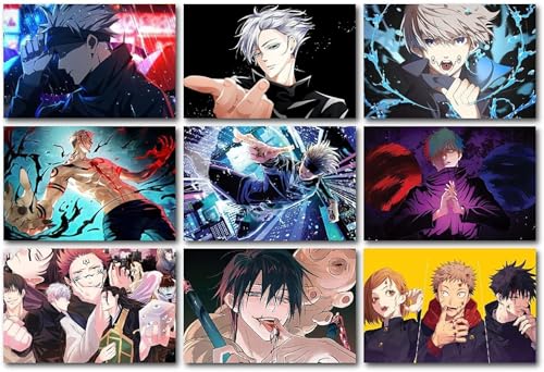 Image of ATEVON Jujutsu Kaisen Manga Wall Collage Kit - Pack of 18 Anime Posters, 300 GSM Prints for Room & Gaming Decor (6x4 Inches)